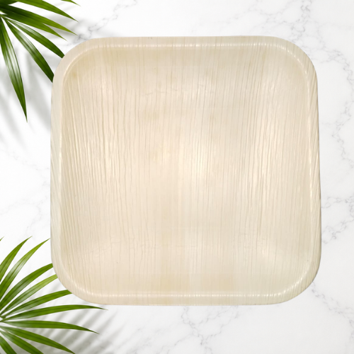 07 Inch Square Areca Plate