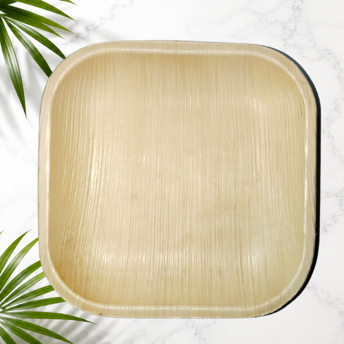06 Inch Square Areca Plate